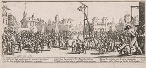 Strapado, kuvitus teoksesta The Large Miseries of War tekijältä Jacques Callot