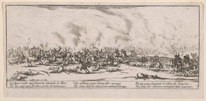 Taistelu, kuvitus teoksesta The Large Miseries of War tekijältä Jacques Callot