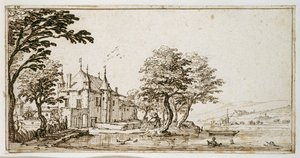 La Vieille Malgrange (kynä ja ruskea muste paperille) tekijältä Jacques Callot