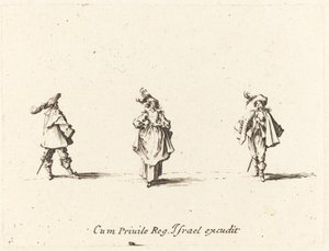Nainen ja kaksi herraa tekijältä Jacques Callot