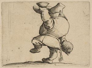 Le Buveur Vu de Dos Juomari takaa nähtynä, Varie Figure Gobbista, suite appe..., 1616-22. tekijältä Jacques Callot