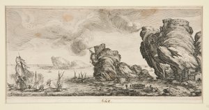 Le combat naval (Naval Battle), Giovanni de Medicin maisemista tekijältä Jacques Callot