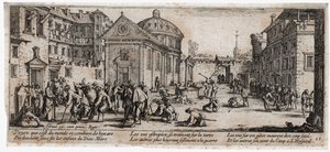 Sodan kurjuudet ja onnettomuudet ... (kaiverrus) tekijältä Jacques Callot