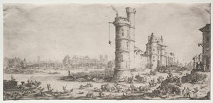 Kaksi upeaa näkymää Pariisiin: Näkymä Pont Neufille, 1628-1630.