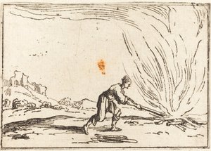Mies osallistuu tulipaloon tekijältä Jacques Callot