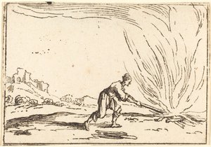 Mies osallistuu tulipaloon tekijältä Jacques Callot