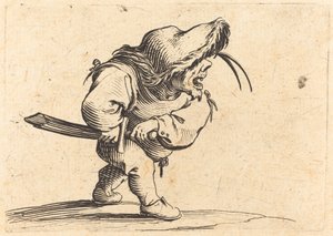 Mies valmistautuu vetämään miekkansa tekijältä Jacques Callot