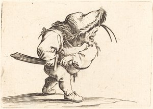 Mies valmistautuu vetämään miekkansa, c. 1622. tekijältä Jacques Callot