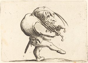Mies kaapii grilliä tekijältä Jacques Callot