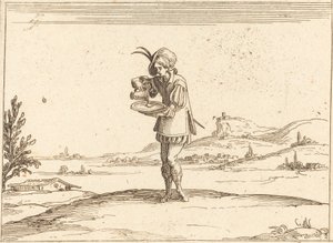 Mies pesemässä helmiä tekijältä Jacques Callot