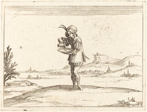 Mies pesemässä helmiä tekijältä Jacques Callot