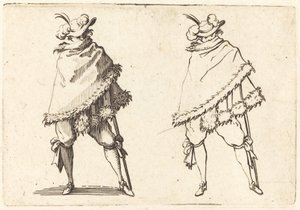 aHome embolicat en el seu mantell finlandès tekijältä Jacques Callot