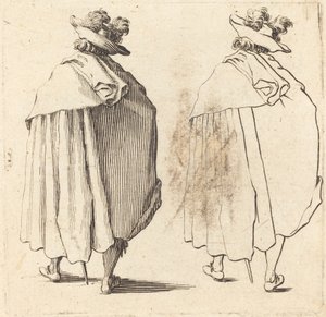 Mies viittassa takaa katsottuna tekijältä Jacques Callot