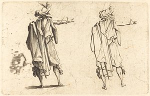 Mies takaa katsottuna oikea käsi ojennettuna tekijältä Jacques Callot