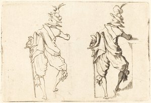 Mies miekalla, c. 1622. tekijältä Jacques Callot