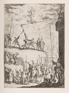 Pyhän Pietarin marttyyrikuolema, nro. 4 Apostolien marttyyrikuolemasta tekijältä Jacques Callot