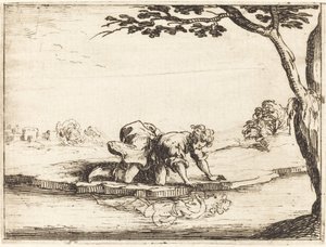 Narsissi katsomassa vedessä tekijältä Jacques Callot