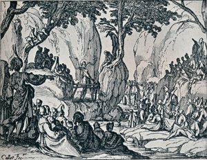 Nro III. -St. John Preaching, 1635, 1924 tekijältä Jacques Callot