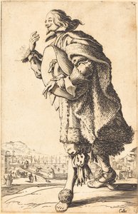 Home noble amb barret de feltre, bowingfinnish tekijältä Jacques Callot