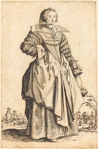 Jalo nainen, jolla on suuri kaulus tekijältä Jacques Callot