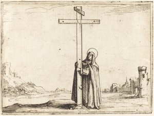Nunna halaamassa Pyhää Ristiä, 1628. tekijältä Jacques Callot