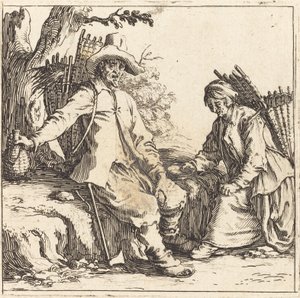 Talonpoikapariskunta levossa tekijältä Jacques Callot