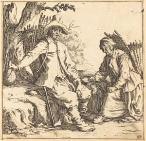 Talonpoikapariskunta levossa tekijältä Jacques Callot
