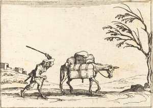Talonpoika piiskaa aasiaan tekijältä Jacques Callot