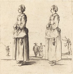 Talonpojan nainen profiilissa, kasvot vasemmalle tekijältä Jacques Callot