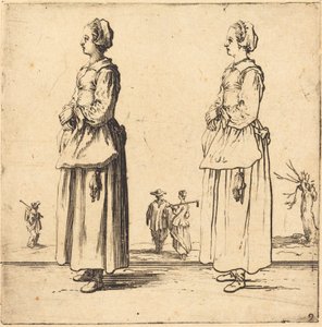 Talonpojan nainen profiilissa, kasvot vasemmalle tekijältä Jacques Callot