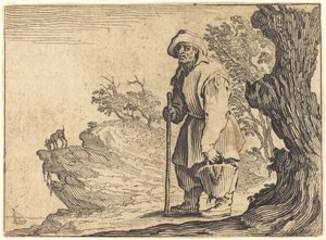 Talonpoika säkin kanssa, n. 1622. tekijältä Jacques Callot