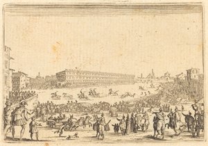 Piazza lähellä Porta al Pratoa tekijältä Jacques Callot