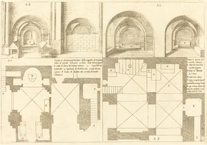 Godefroy de Bouillonin kappelin suunnitelma ja korkeus tekijältä Jacques Callot