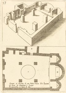S. Iacoman kirkon suunnitelma ja korkeus tekijältä Jacques Callot