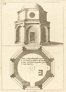Ascension-kirkon suunnitelma ja korkeus tekijältä Jacques Callot