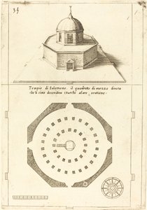 Salomonin temppelin suunnitelma ja renderointi, 1619. tekijältä Jacques Callot