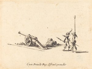 Valmistaudutaan ampumaan tykkiä, 16341635. tekijältä Jacques Callot