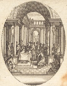 Esitys temppelissä, n. 1631. tekijältä Jacques Callot