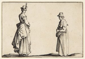 Kahden naisen profiilit tekijältä Jacques Callot