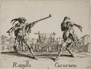 Razullo - Cucurucu, levy 19 alkaen Balli di Sfessania tekijältä Jacques Callot