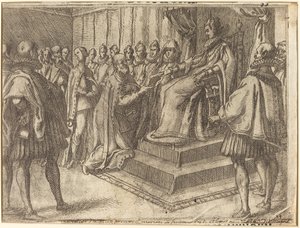 Puolan lähettilään vastaanotto [recto], 1612. tekijältä Jacques Callot