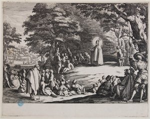 Pyhä Admond tai pyhä Nikolaus ja pyhä Severin (Lieure 406, Meaume 140) tekijältä Jacques Callot