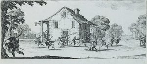 Ryöstökohtaus, 1633 tekijältä Jacques Callot