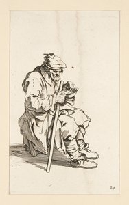Istuu kerjäläinen, syö, The Beggarsista tekijältä Jacques Callot