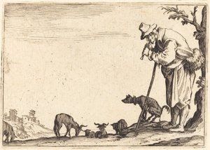 Paimen soittaa huilua tekijältä Jacques Callot
