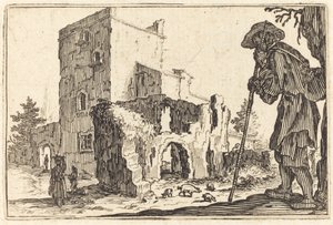 Paimen ja rauniot tekijältä Jacques Callot