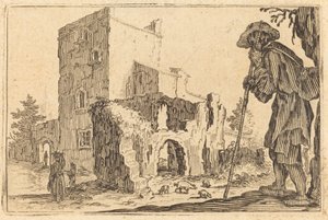 Paimen ja rauniot tekijältä Jacques Callot