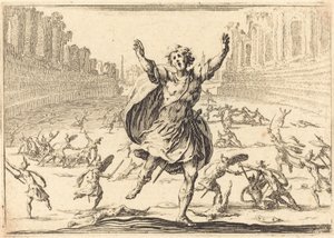 Kahakka roomalaisessa sirkuksessa, n. 1617. tekijältä Jacques Callot