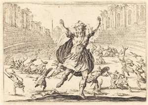 Kahakka roomalaisessa sirkuksessa, n. 1622. tekijältä Jacques Callot