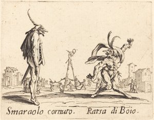 Smaralo Cornuto ja Ratsa di Boio tekijältä Jacques Callot